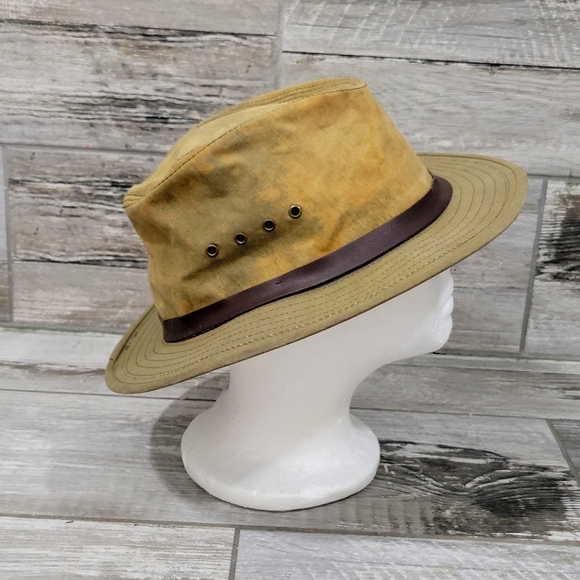 Vintage C.C. FILSON Co. Tin Cloth Bonded Leather Packer Hat - Picture 5 of 16